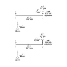 Load image into Gallery viewer, Dyna LED Linear Suspension Light - line drawing.
