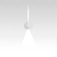Load image into Gallery viewer, Effetto Round Outdoor LED Wall Light in White Ral9002/7W/1 Beam Narrow Spot/1 Beam Wide Flood.
