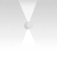 Load image into Gallery viewer, Effetto Round Outdoor LED Wall Light in White Ral9002/7W/2 Beam Wide Flood.
