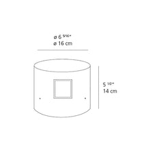 Load image into Gallery viewer, Effetto Round Outdoor LED Wall Light - line drawing.
