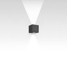 Load image into Gallery viewer, Effetto Square Outdoor LED Wall Light in Anthracite Grey/2 Beam Wide Flood.
