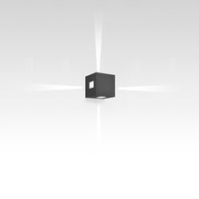 Load image into Gallery viewer, Effetto Square Outdoor LED Wall Light in Anthracite Grey/4 Beam Narrow Spot.
