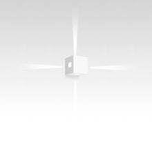 Load image into Gallery viewer, Effetto Square Outdoor LED Wall Light in White Ral9002/4 Beam Narrow Spot.
