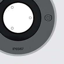 Load image into Gallery viewer, Ego Drive-Over Round Outdoor LED Ceiling Light in Detail.
