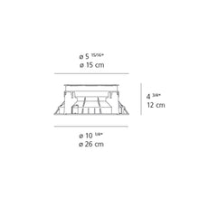 Load image into Gallery viewer, Ego Drive-Over Round Outdoor LED Ceiling Light - line drawing.
