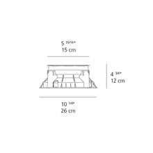 Load image into Gallery viewer, Ego Drive-Over Square Outdoor LED 14 Degree Ceiling Light - line drawing.
