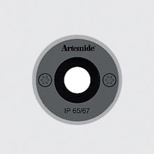 Load image into Gallery viewer, Ego Round Recessed Outdoor LED Ceiling Light in Stainless Steel/Small (3000K/14 Degrees).
