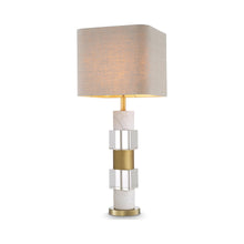 Load image into Gallery viewer, Cullingham Table Lamp in Antique Brass/White Marble.
