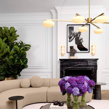 Load image into Gallery viewer, Evergreen Chandelier in living room.

