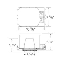 Load image into Gallery viewer, 4&quot; LED Fire Rated New Construction IC Airtight Housing - line drawing.
