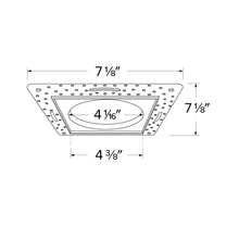 Load image into Gallery viewer, 4" Square Flush Mount Trim Adaptor - line drawing.
