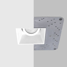 Load image into Gallery viewer, Pex™ 4&quot; Square Adjustable Trimless Smooth Reflector Trim in Detail.
