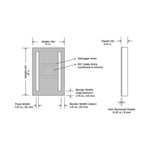 Load image into Gallery viewer, Acclaim LED Fog Free Mirror - line drawing.
