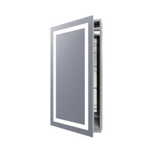 Load image into Gallery viewer, Ambiance LED Mirrored Cabinet in Large/Left Door Swing.
