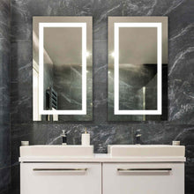 Load image into Gallery viewer, Ambiance LED Mirrored Cabinet in bathroom.
