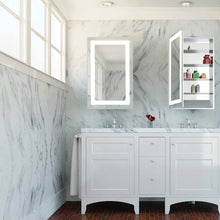 Load image into Gallery viewer, Ambiance LED Mirrored Cabinet in bathroom.
