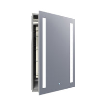 Load image into Gallery viewer, Ascension LED Mirrored Cabinet in Medium/Right Door Swing.
