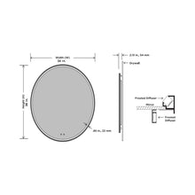 Load image into Gallery viewer, Brilliance LED Lighted Mirror - line drawing.
