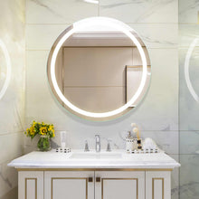 Load image into Gallery viewer, Eternity LED Lighted Mirror in bathroom.
