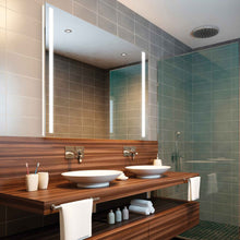 Load image into Gallery viewer, Fusion LED Lighted Mirror in bathroom.
