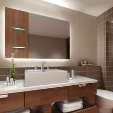 Load image into Gallery viewer, Serenity LED Lighted Mirror in bathroom.

