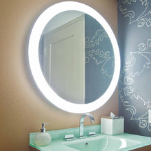 Load image into Gallery viewer, Trinity LED Lighted Mirror in bathroom.
