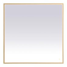 Load image into Gallery viewer, Pier LED Square Mirror in Brass (Large).
