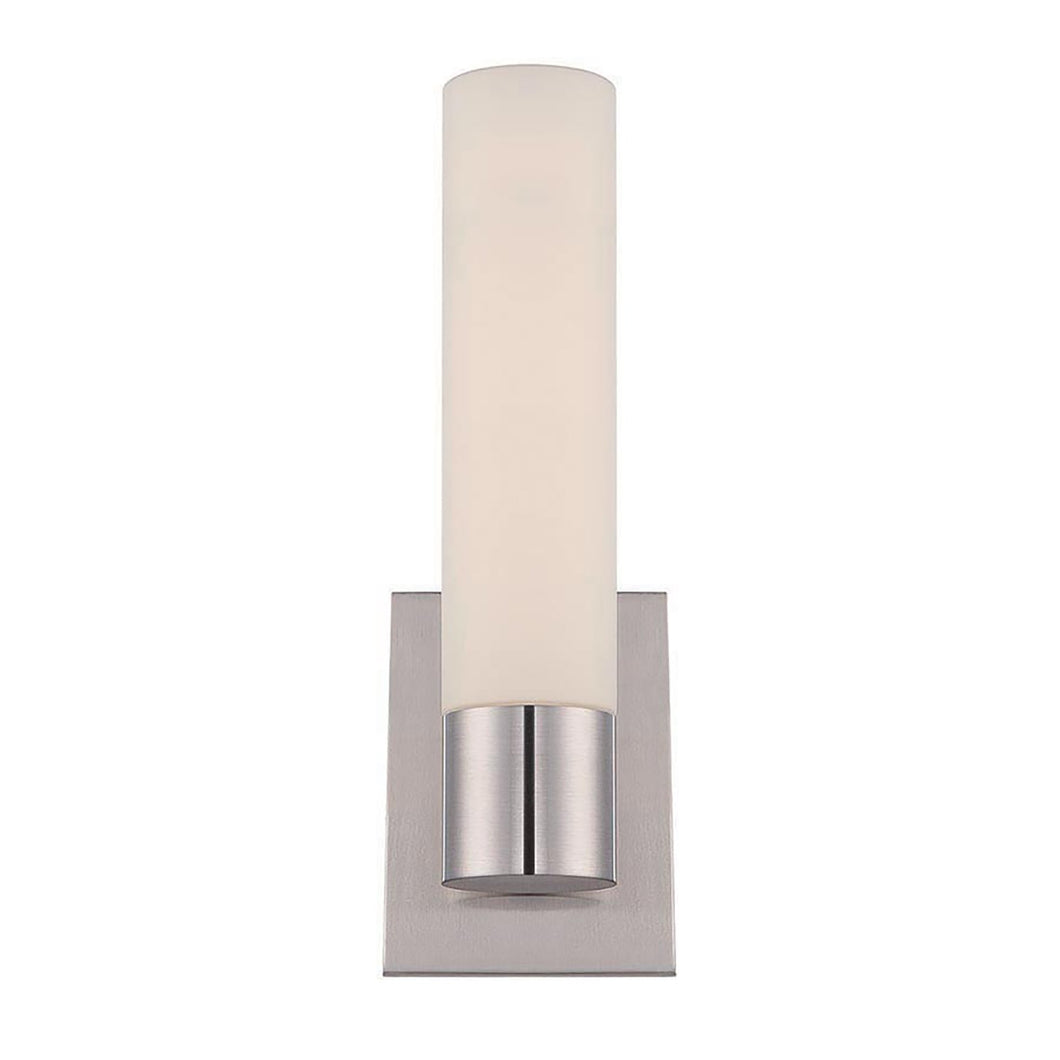 Elementum LED Bath Wall Light in Brushed Nickel.