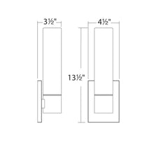 Load image into Gallery viewer, Elementum LED Bath Wall Light - line drawing.
