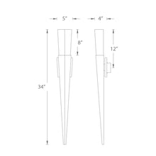 Load image into Gallery viewer, Elessar LED Wall Light - line drawing.
