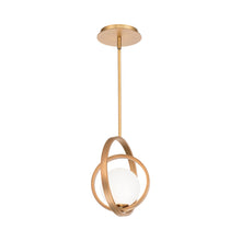 Load image into Gallery viewer, Ellington LED Mini Pendant Light in Aged Brass.
