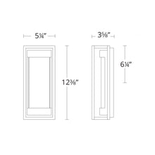 Load image into Gallery viewer, Elyse Outdoor LED Wall Light - line drawing.
