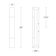 Load image into Gallery viewer, Ember LED Bath Wall Light - line drawing.
