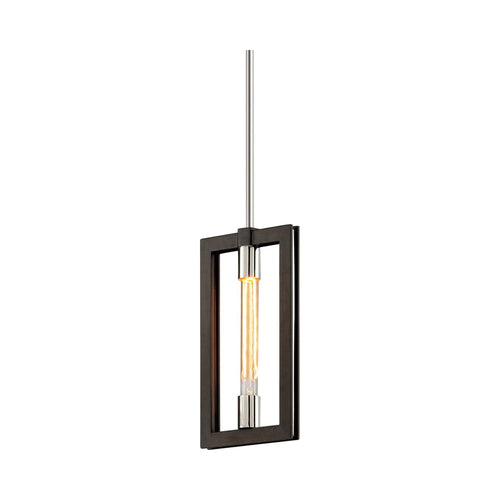 Enigma Mini Pendant Light in Bronze/Polished Stainless.