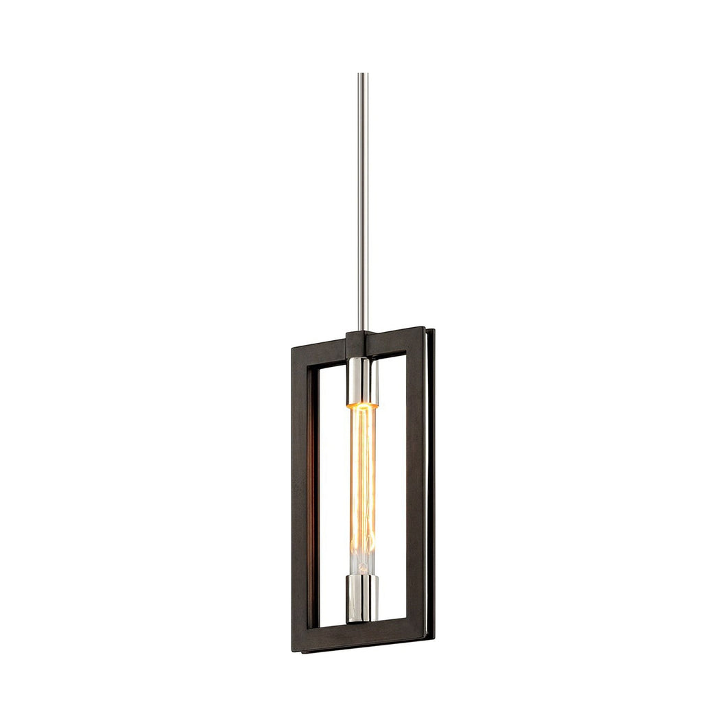 Enigma Mini Pendant Light in Bronze/Polished Stainless.