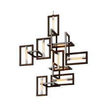 Load image into Gallery viewer, Enigma Pendant Light in Bronze/Polished Stainless (9-Light).
