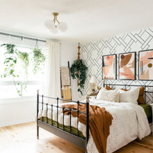 Load image into Gallery viewer, Estee 3-Light Semi-Flush Mount Ceiling Light in bedroom.
