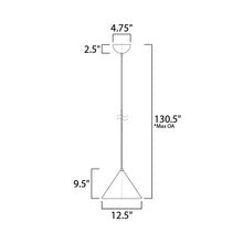 Load image into Gallery viewer, Abyss LED Pendant Light - line drawing.
