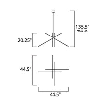 Load image into Gallery viewer, Alumilux Aster LED Multi Light Pendant Light - line drawing.
