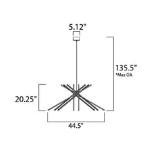 Load image into Gallery viewer, Alumilux Aster LED Multi Light Pendant Light - line drawing.
