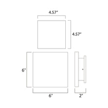 Load image into Gallery viewer, Alumilux Tau Outdoor LED Wall Light  - line drawing.
