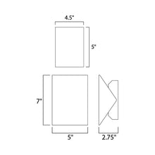 Load image into Gallery viewer, Alumilux Tilt Outdoor LED Wall Light - line drawing.
