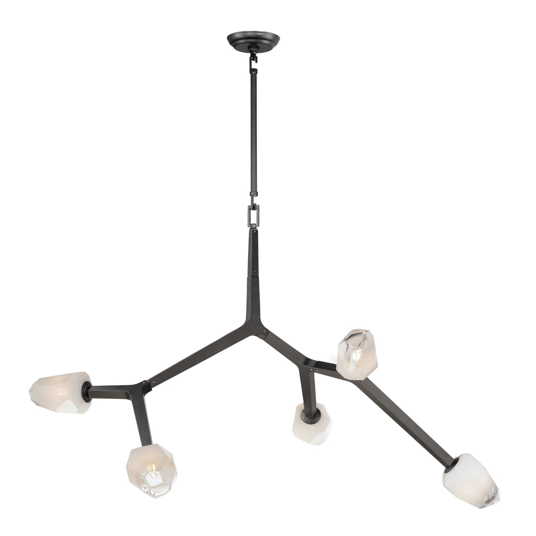 Blossom Linear Pendant Light in Black (5-Light).