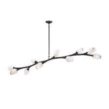 Load image into Gallery viewer, Blossom Linear Pendant Light in Black (10-Light).
