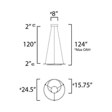 Load image into Gallery viewer, Cycle LED Pendant Light - line drawing.
