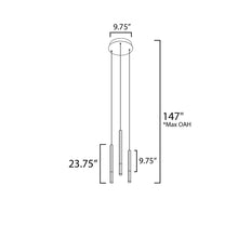 Load image into Gallery viewer, Diaphane LED Multi Light Pendant Light - line drawing.
