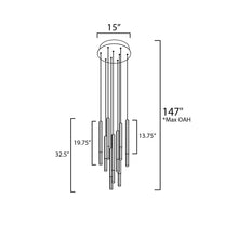 Load image into Gallery viewer, Diaphane LED Multi Light Pendant Light - line drawing.
