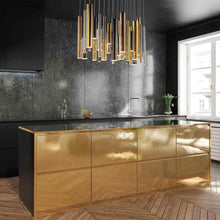 Load image into Gallery viewer, Flute LED Multi Light Pendant Light in kitchen.

