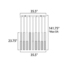 Load image into Gallery viewer, Flute LED Multi Light Pendant Light - line drawing.

