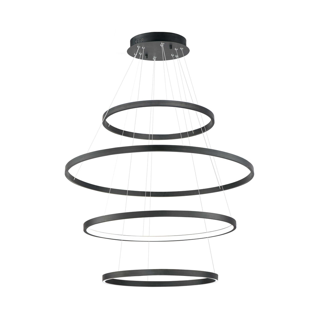 Groove LED Multi Tier Chandelier in Black.